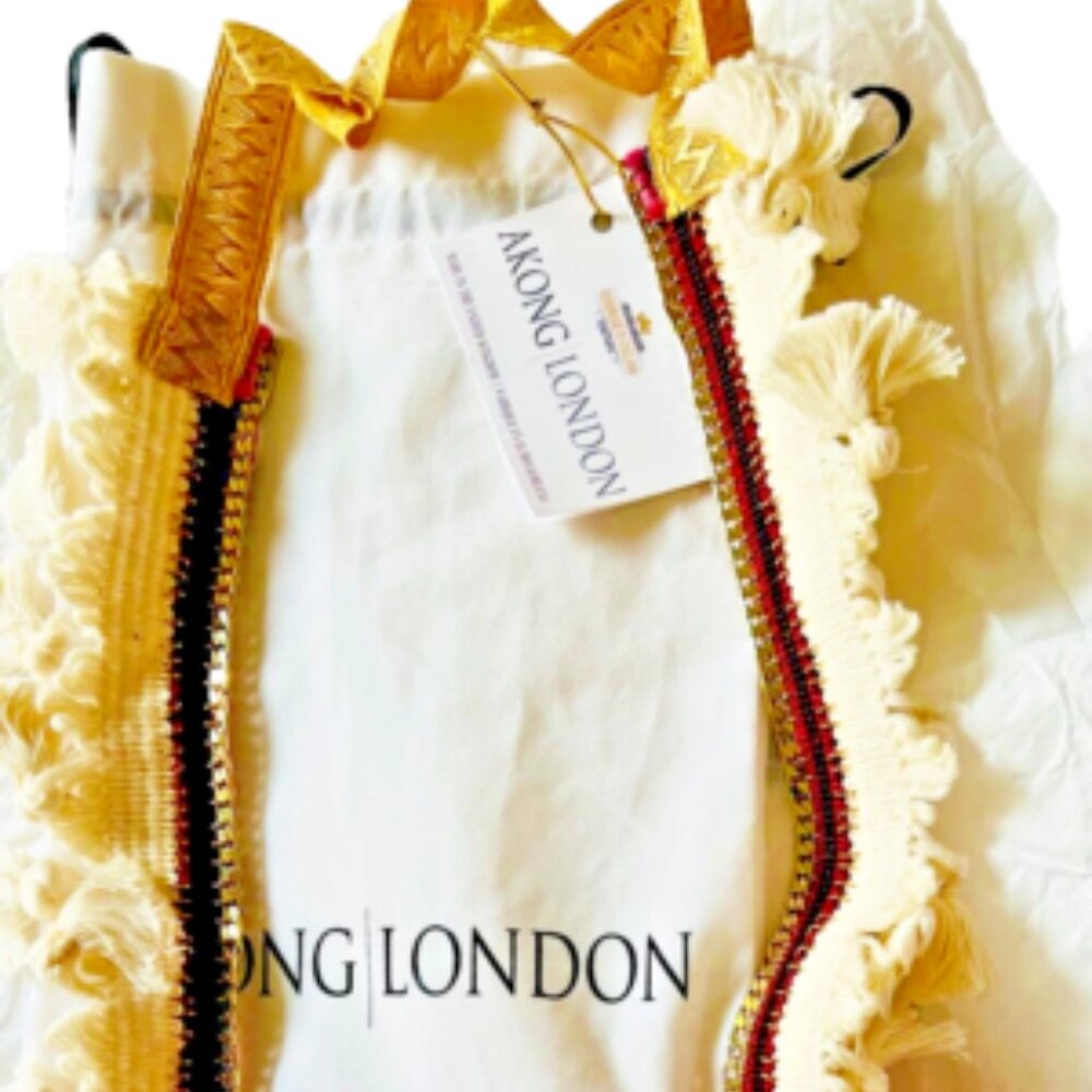 AKONG LONDON AMANDINE SILK TASSEL 24K GOLD PLATED IMPERIAL BRIDAL NECKLACE